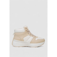 Кроссовки женские зимние на меху, цвет молочно-бежевый, 248RXM17