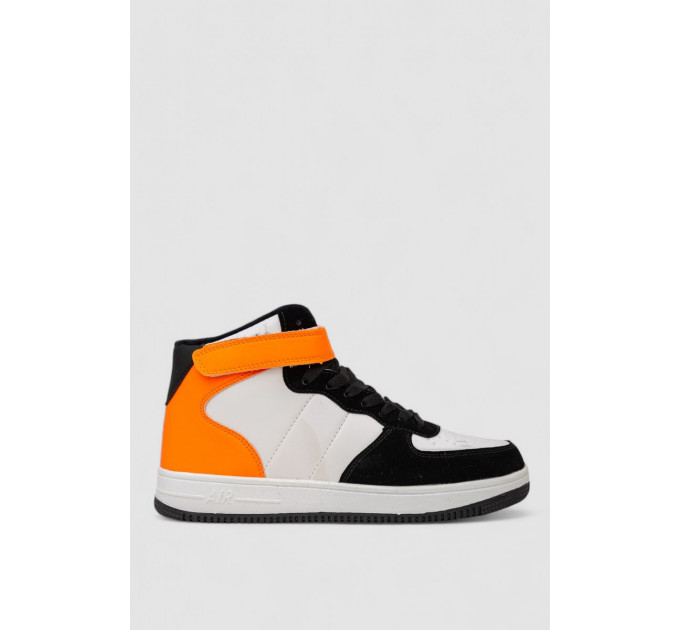 Кроссовки мужские зимние на меху, цвет бело-оранжевый, 248RH1020