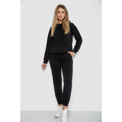 Спорт костюм женский на флисе, цвет черный, 241R1530