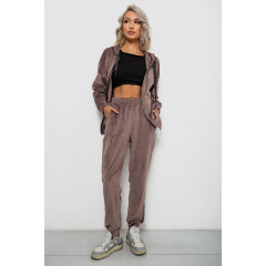 Спортивный костюм женский велюровый, цвет мокко, 257R4119