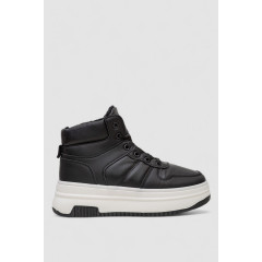 Кроссовки женские зимние на меху, цвет черно-белый, 248RAM014