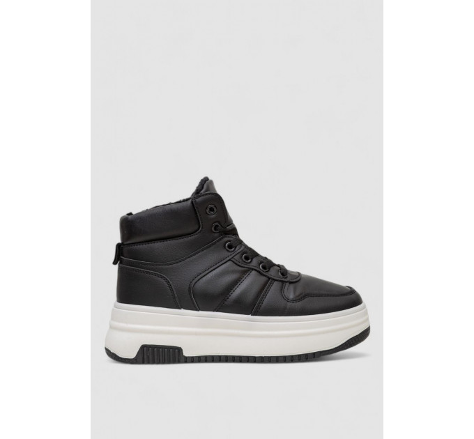 Кроссовки женские зимние на меху, цвет черно-белый, 248RAM014