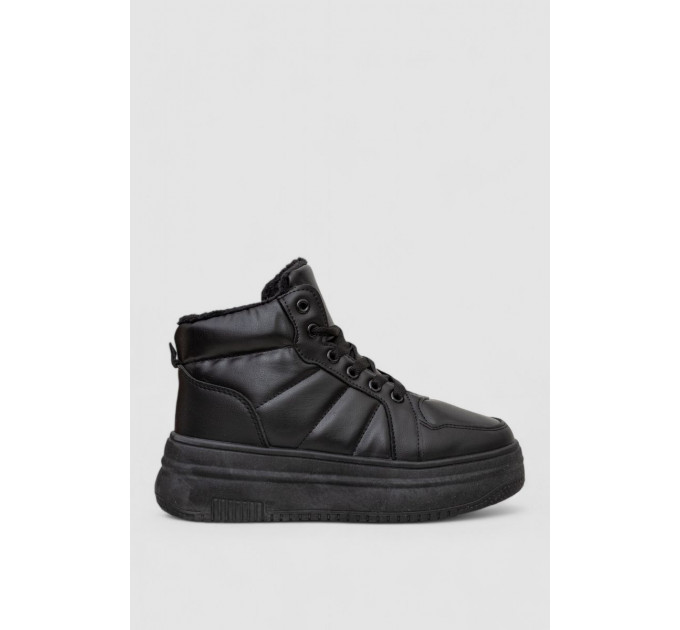 Кроссовки женские зимние на меху, цвет черный, 248RAM013