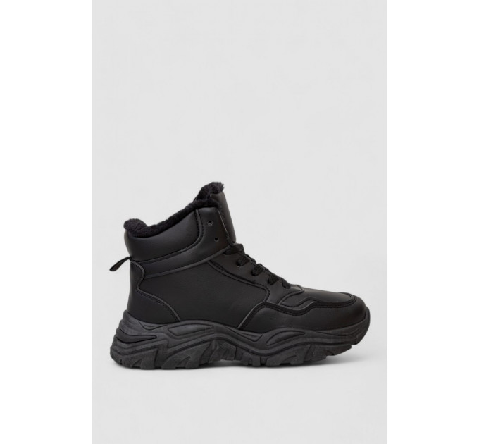 Кроссовки женские зимние на меху., цвет черный, 248RDM11