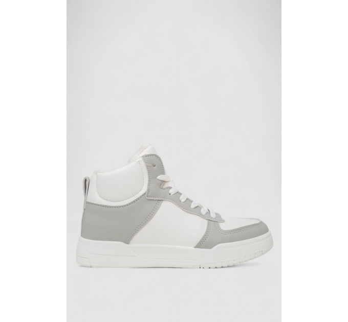 Кроссовки женские зимние на меху, цвет бело-серый, 248RAD300