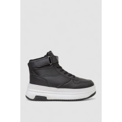 Кроссовки женские зимние на меху, цвет черно-белый, 248RAM04