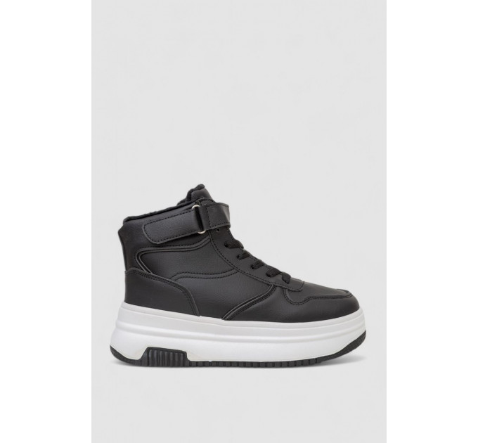 Кроссовки женские зимние на меху, цвет черно-белый, 248RAM04