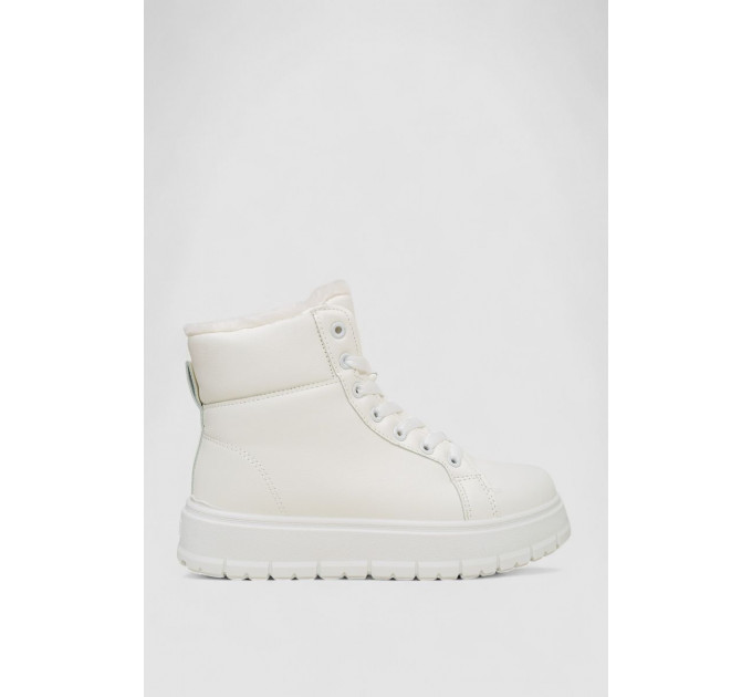 Ботинки женские зимние на меху, цвет белый, 248RMB01