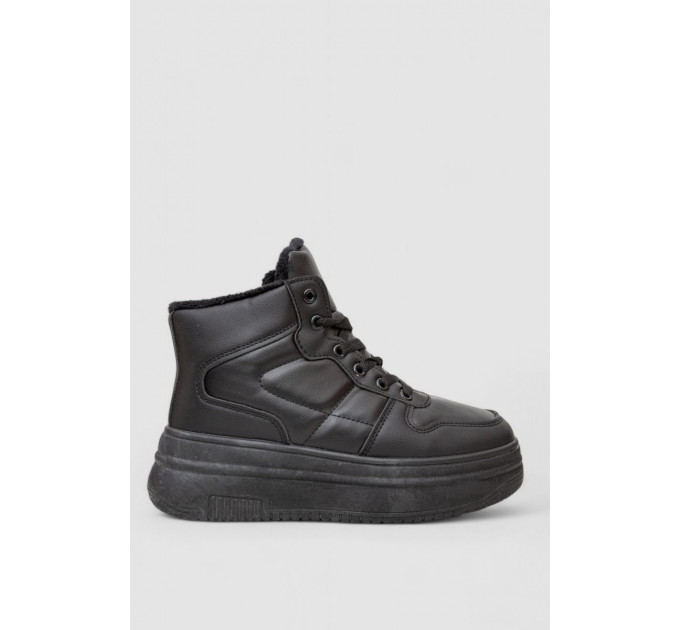 Кроссовки женские зимние на меху, цвет черный, 248RAM015