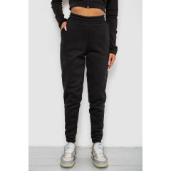 Спортивные штаны женские на флисе, цвет черный, 238R57013