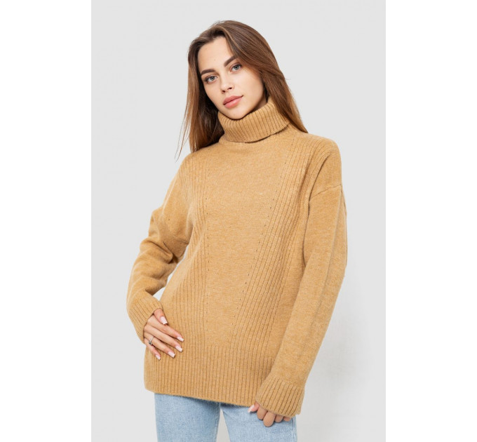 Свитер - гольф женский шерстяной, цвет бежевый, 244R2050