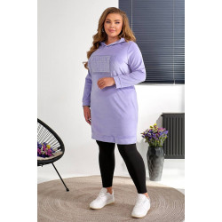 Туника женская однотонная велюровая, цвет сиреневый, 257R338