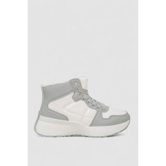 Кроссовки женские зимние на меху, цвет бело-серый, 248RXM16