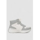 Кроссовки женские зимние на меху, цвет бело-серый, 248RXM16