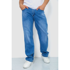 Джинсы мужские с потертостями, цвет голубой, 244R22-783