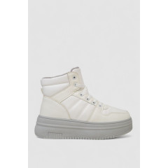 Кроссовки женские зимние на меху, цвет бело-серый, 248RAM022