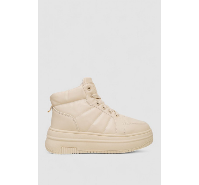 Кроссовки женские зимние на меху, цвет бежевый, 248RAM013