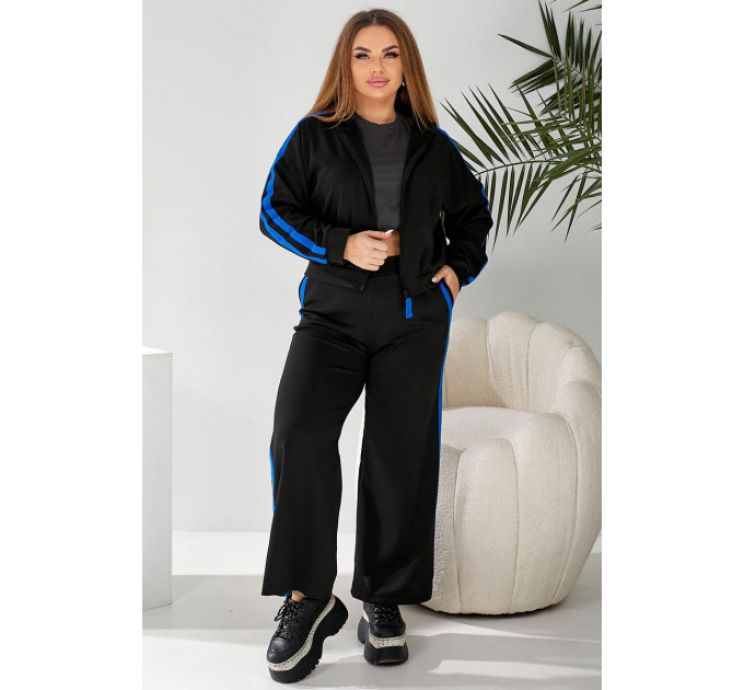 Спортивный костюм женский, цвет черно-синий, 257R331