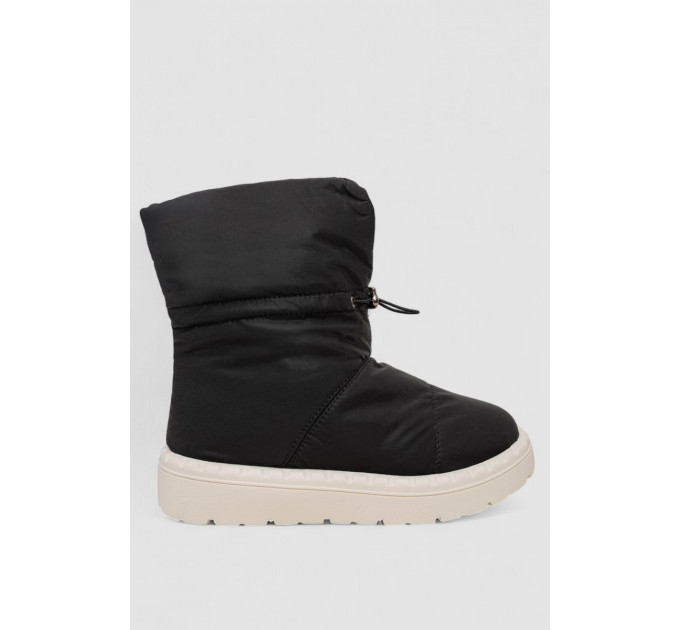 Дутики женские зимние на меху, цвет черно-бежевый, 248RFM200