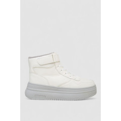 Кроссовки женские зимние на меху, цвет бело-серый, 248RAM04