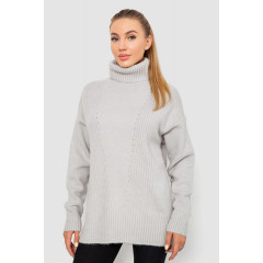 Свитер - гольф женский шерстяной, цвет светло-серый, 244R2050