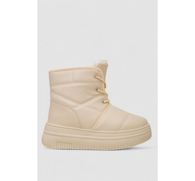 Ботинки зимние женские на меху, цвет бежевый, 248RAM017