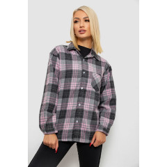 Рубашка женская в клетку, цвет серый, 244R1070-2