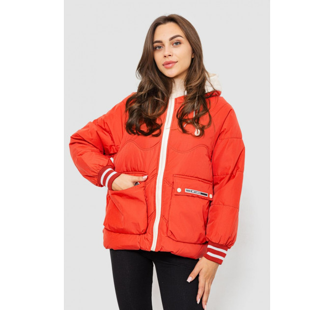 Куртка женская демисезонная с рукавом реглан, цвет темно-коралловый, 244R8023
