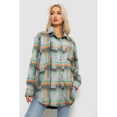 Рубашка женская в клетку, цвет серо-оранжевый, 257R505