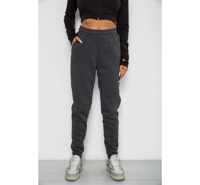 Спортивные штаны женские на флисе, цвет серый, 238R58671-1