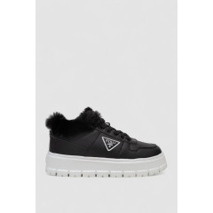 Кроссовки женские зимние на меху, цвет черно-белый, 248RCX622