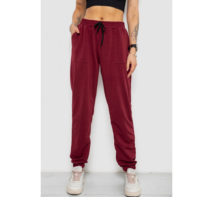 Спортивные штаны женские, цвет бордовый, 238R347