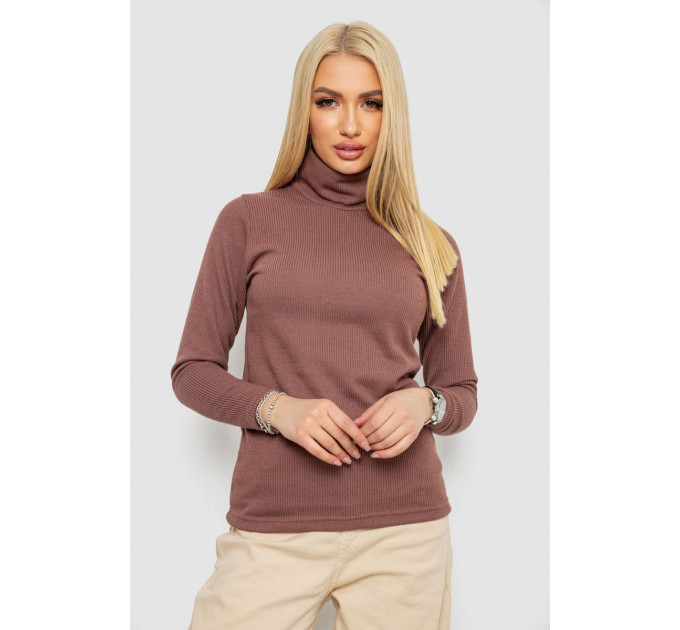 Гольф женский на флисе в рубчик, цвет мокко, 238R329