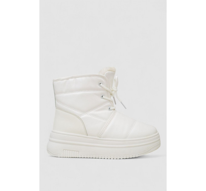 Ботинки зимние женские на меху, цвет белый, 248RAM017