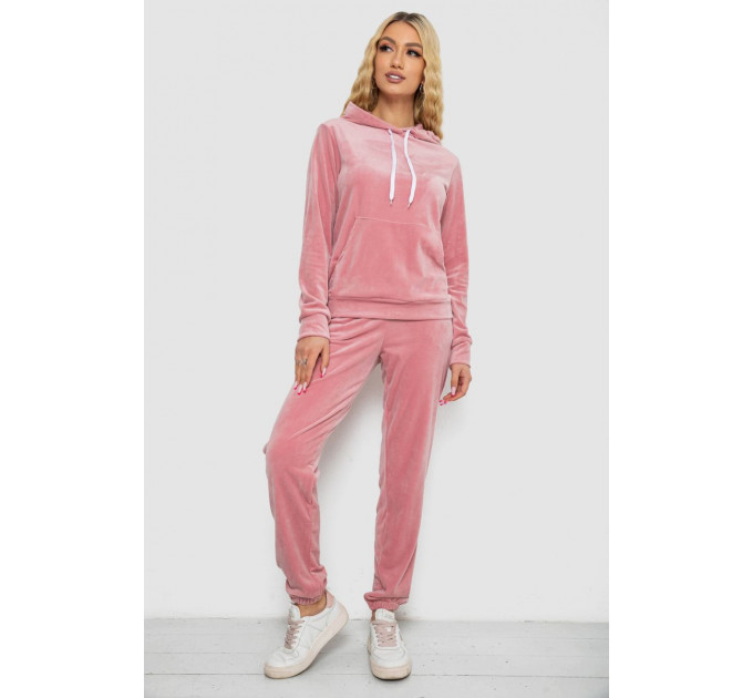 Спортивный костюм женский велюровый, цвет розовый, 238R58570