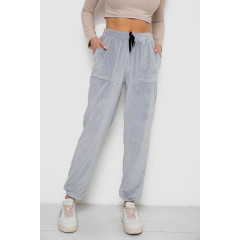 Штаны женские велюровые, цвет серый, 238R58168