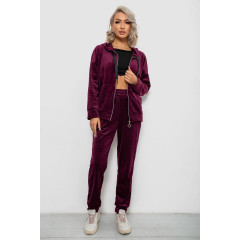 Спортивный костюм женский велюровый, цвет сливовый, 257R4119