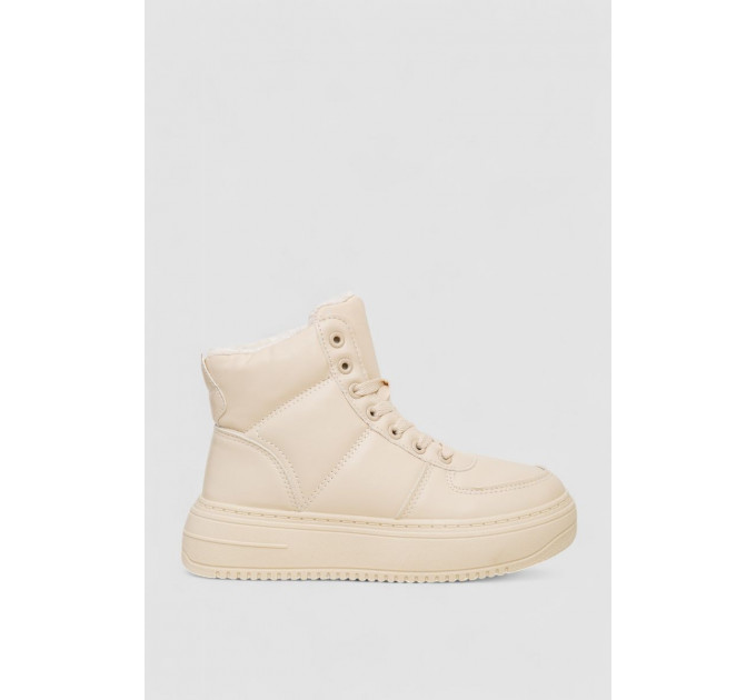 Ботинки женские зимние на меху, цвет бежевый, 248RTM170