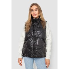 Жилетка женская однотонная, цвет черный, 244R915