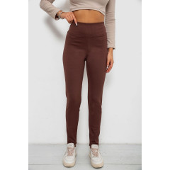 Лосины в рубчик на флисе, цвет шоколадный, 244R1709