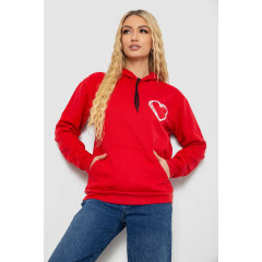 Худи женский на тонком флисе, цвет красный, 238R57162-10