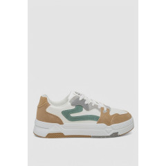 Кроссовки мужские демисезонные, цвет бело-зеленый, 243RHK109