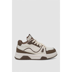 Кроссовки мужские демисезонные, цвет бело-коричневый, 243RHK90