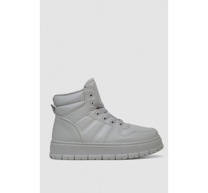 Кроссовки женские зимние на меху, цвет серый, 248RMB03