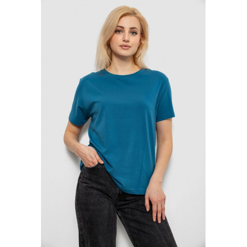 Футболка женская однотонная, цвет джинс, 244R802-5