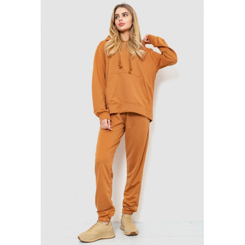 Спортивный костюм женский двухнитка, цвет коричневый, 244R009
