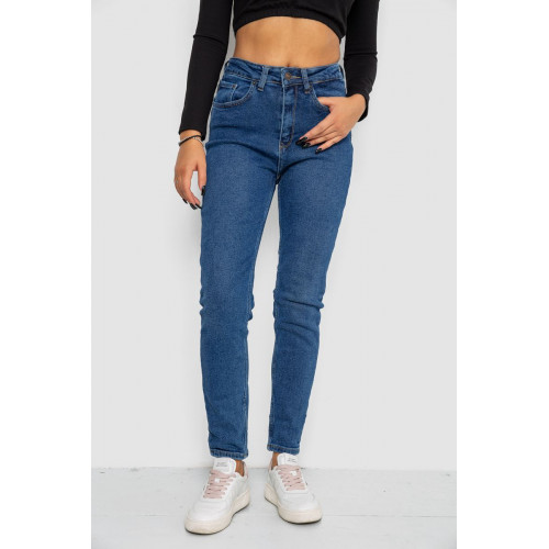 Джинсы женский Mom-fit стрейч, цвет синий, 244R1152