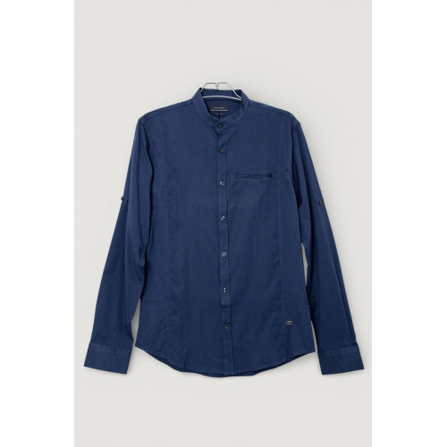 Рубашка мужская однотонная, цвет синий, 186R6919