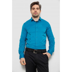 Рубашка мужская однотонная, цвет бирюзовый, 186R6917