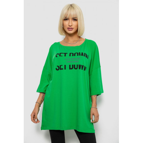 Футболка женская с принтом, цвет зеленый, 244R3012-5